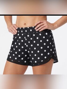 Endless Sun Women Black White Polka Dot Athletic Shorts Size XL (15-17) Activew